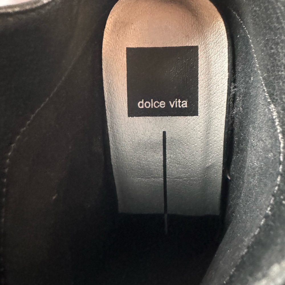 Dolce Vita pre owned cowboy slide booties in black